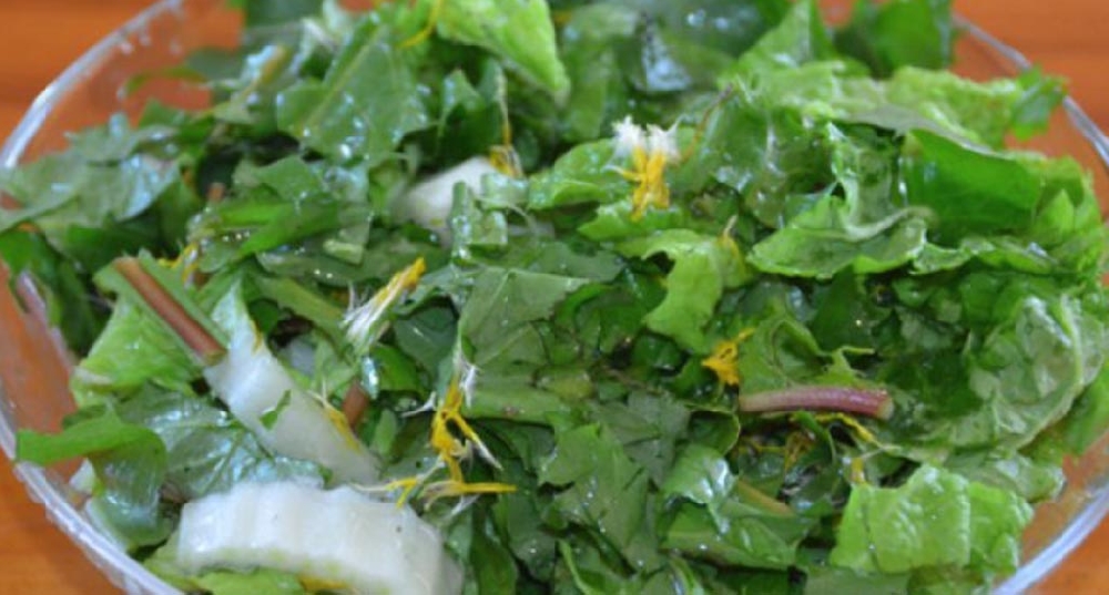 Салат из листьев одуванчиков - steklorez69.ru