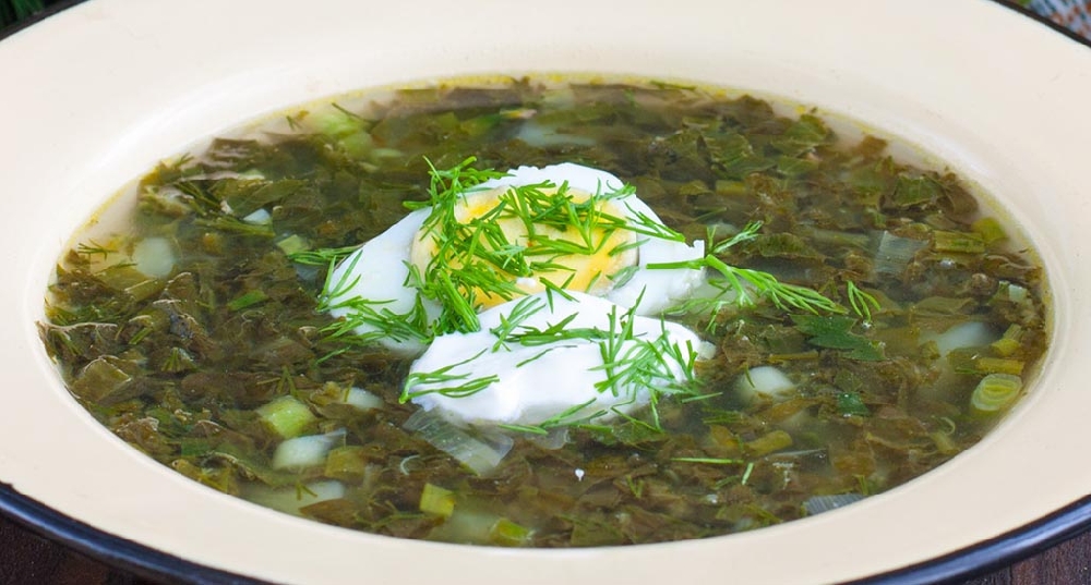 Рецепт зеленый борщ без мяса с щавелем и яйцом рецепт с фото